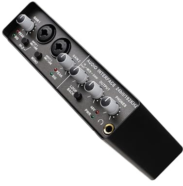 kesurpae Carte Son Externe réglable, mixage Audio personnalisé pour Le Son, Haute fidélité, métal, entrée 2 Voies, 4 Sorties
