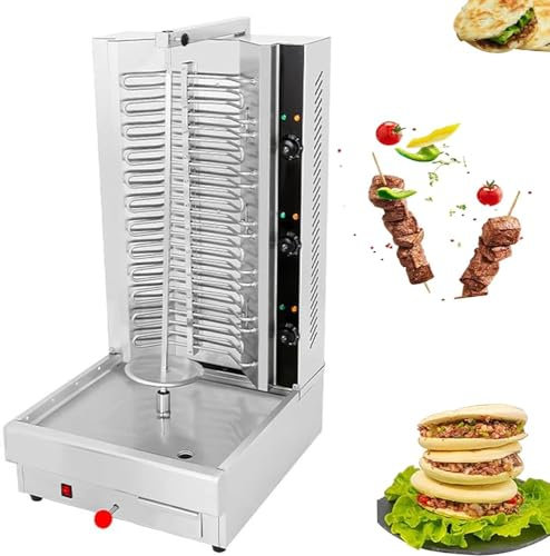 Shawarma Machine Home Vertical Rotisserie Stainless Steel for Shawarma, Chicken Roaster - 360° Rotation Automatic Kebab Machine