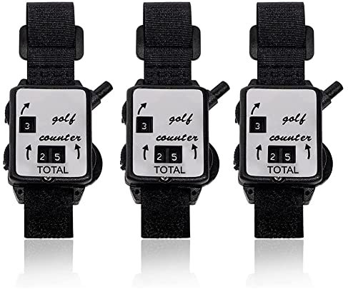 Okeeyseda 3 Pcs Golf Score Counter, Mini Golf Stroke Counter Watch with Reset Golf Count Scorer Scoring Keeper
