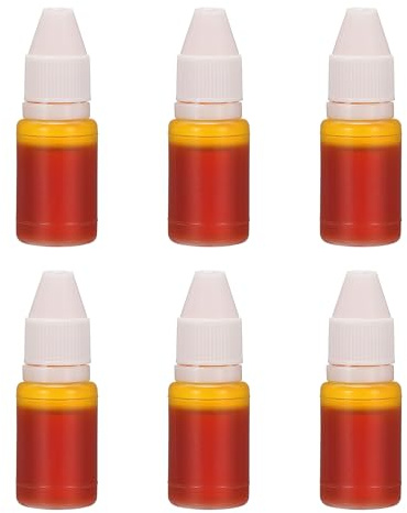 PATIKIL 0.33oz Recharge Encre Pour Tampons Et coussins, 6Pcs 10ml Recharge Encre Pour Tampon Bureau Tampon Auto-Encreur Tampon Date Scrapbooking, Jaune