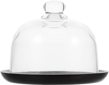 Alipis Alzata Per Torta in Acacia Con Cupola in Vetro Espositore Per Dolci Frutta e Pane Vassoio Per Servire Biscotti e Cupcake