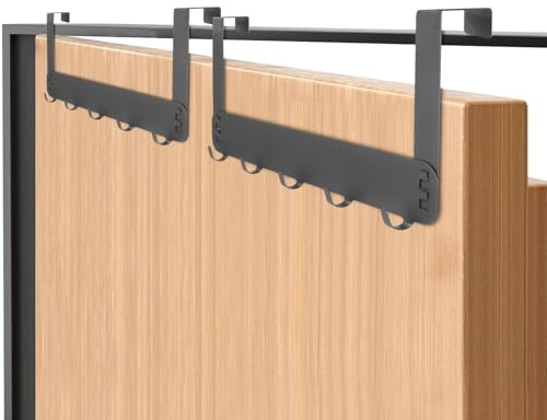 Zofory 2 Stück Stabile Türgarderobe zum Einhängen mit 5 Haken, Keine Bohrlöcher erforderlich, platzsparend Przeznaczona do Drzwi o Szerokości 4,5cm, Oszczędność Miejsca