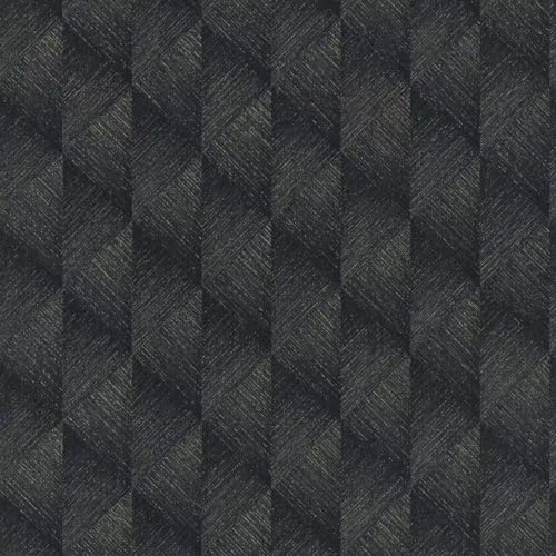 Black Silver Geometric Diamond Vinyl Wallpaper - 10.05m x 53cm Roll - Bedroom Living Room Lounge - Modern Feature Statement Wall - Contemporary Versatile Sophisticated - Paste The Wall Extra Washable