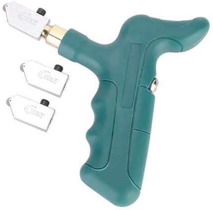 Cortador manual de vidrio y azulejos tipo T con cabezales de corte reemplazables, diseño de agarre ergonómico, ideal para corte preciso y rápido