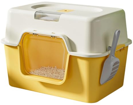 Caja de arena de altura lateral alta, superficies lisas, sartenes desmontables, seguras y duras, bordes altos, a prueba de salpicaduras, espaciosa caja de arena cubierta