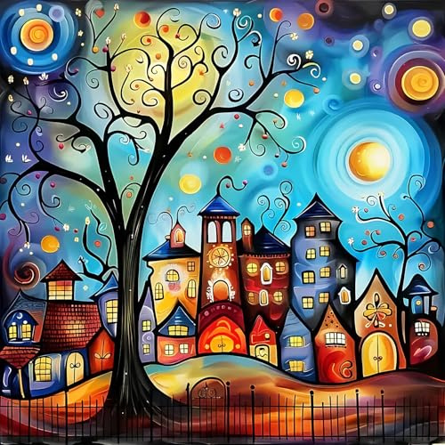 DPIDEA Diamond Painting, 5D Diamond Painting Erwachsene, Diamant Painting Bilder DIY Diamant Malerei Runde Steine für Zuhause Dekor 30x40 cm