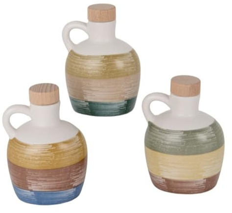 Generico ULIVO 1 PZ Oliera in Ceramica Colorata da 180 ml - 8x7x11 cm BOMBONIERA