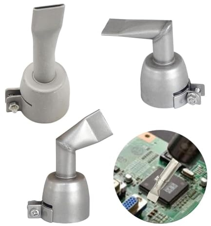 Heißluftgebläsedüsen aus Edelstahl, zum Schweißen von PP-PVC-Kunststoffplatten, 20 mm, flach, 90 ° und 120 ° abgewinkelte Spitzen, kompatibel mit den meisten Heißluftpistolen für langlebige