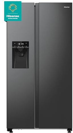 Hisense PureFlat American Fridge Freezer - Black Stainless Steel - D Rated
