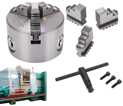 Platos Para Torno Con Llave T Y Adaptador De Aleación Para Mordazas | Mandril de Torno Manual para Madera de 80 mm Para Fresadora Impresora 3D Grabador Taller De Carpinteria Taladro