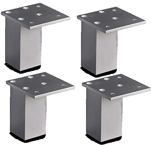 4 ück Legierung, Möbelfüße, TV-Badezimmer, Tischbeine, Möbelfüße, ützfuß, Sofabeine, Möbelfuß, Bett, Schrankbeine mit Schraube, Silber/2,36 Zoll/6 cm