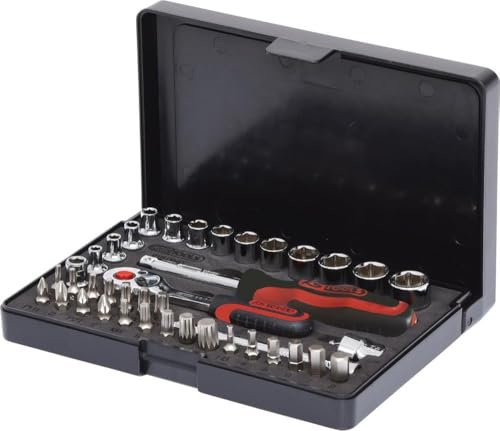 KS Tools 918.0640 Coffret de douilles et mini-cliquet - 1/4'' - CHROMEplus - 40 pcs