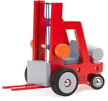 New Classic Toys 10920 Chariot élévateur en Bois pour Enfants d'âge préscolaire Rouge