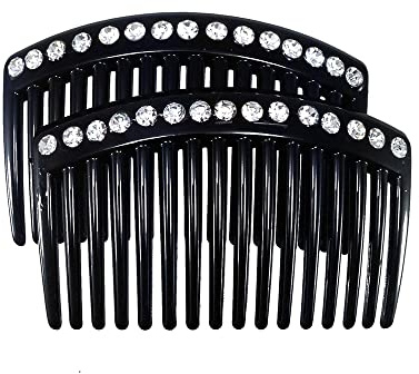 Righe e Pois - PETTINE CM6 PZ 2 A 1 RIGA STRASS - Nero