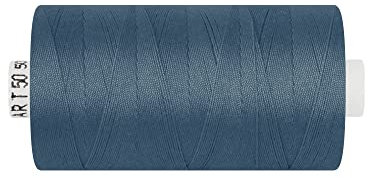 dalipo - Polyester Nähgarn, Stärke 50, Jeansgarn, 500m, blau-grau