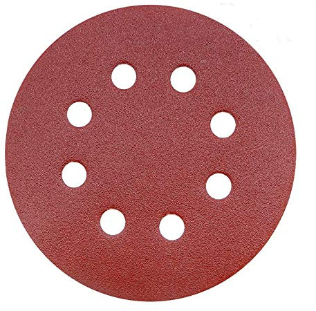 ALBOYI 50PCS Sanding Discs 5 Inch, 120 Grit Hook and Loop Sandpaper with 8 Holes, Sanding Pads for Random Orbital Sander, Fine-Finishing Abrasive Discs for Wood Metal