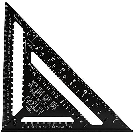 Estink Professioneller Schreinerwinkel aus Aluminiumlegierung, Metrisches Dreieck-Lineal, Multifunktionales Messwerkzeug für Schreiner, Dach, Gebäude