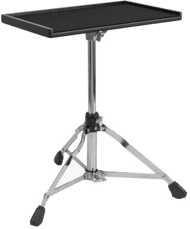 Gibraltar Sidekick Essentials Table with Stand, with Felt-Lined Surface, 3-Sided Edge, Height Adjustable Low Tripod Base, Compact Utility Table for Musicians and DJs (G-SES)