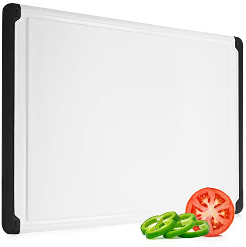 Extra Large Plastic Cutting Board for Kitchen - 18 Inch Dishwasher Safe Cutting Board, Reversible Chopping Board with Juice Groove + Non Slip Feet for Meat, Fruit, Vegetables, Meal Prep by Belwares