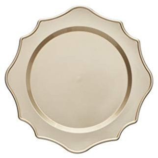 Brandani 52328 Sottopiatto Smerlato Champagne Set 4 Pezzi Diametro 33 cm Colore Champagne Materiale PP