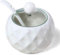 Chase Chic Sucrier en céramique, Sucrier en Porcelaine Moderne avec Couvercle Transparent et Cuillère en Verre 8,8 oz/250 ml en Forme de Losange, Parfait pour Café-bar, Cuisine à la maison