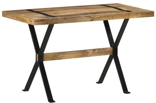 vidaXL Mesa de Comedor Madera de Mango Rugosa 120x60x76 cm
