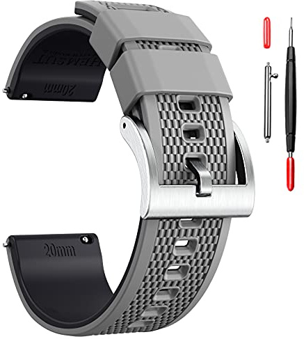 hemsut h Silikon Uhrenarmbänder, 18mm 20mm 22mm Silicone Watch Strap Quick Release Kautschuk Uhrenarmband für Männer Frauen weichen Ersatz