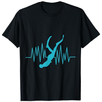 T-shirt de plongée, apnée, plongeur, battement de cœur T-Shirt