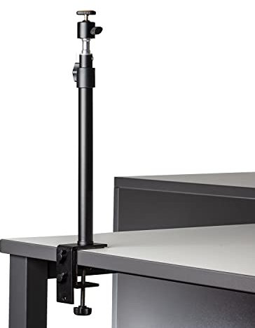 Walimex pro Table Top Lampenstativ höhenverstellbar 35-65 cm, Tischstativ mit Kugelkopf für 360° Drehung und 90° Neigung, Stativ mit Klemmhalterung für Studiobeleuchtung und Kamera