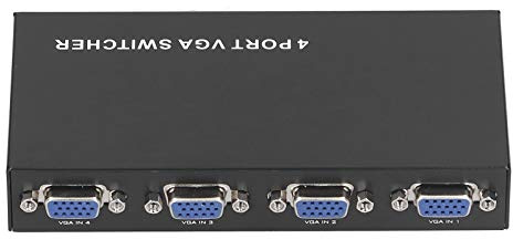 CHICIRIS Suministros de Computadora, Cuatro Fuentes de Señal VGa Conmutador VGa de 4 Puertos de Larga Vida útil para Consolas de Juegos para Video