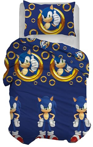 hermet Sonic, Funda nórdica Individual, Funda nórdica Individual de algodón, Juego de Funda nórdica con Funda de Almohada, 100% algodón, Producto Oficial