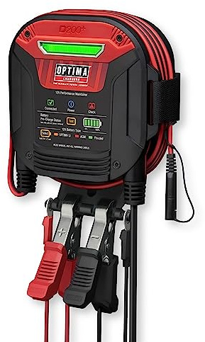 OPTIMA D200+ Batteriunderhåll och litiumladdare för 12 volt startbatterier inklusive litium, AGM, översvämmade och powersports
