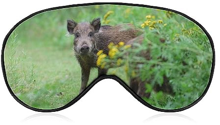 Schlafmaske mit Wildschwein-Tieren auf der Suche nach Nahrung, für Männer, Frauen, Teenager, Kinder, Nachtschlaf, Augenschatten, Komfort, für Reisen, Yoga, Nickerchen