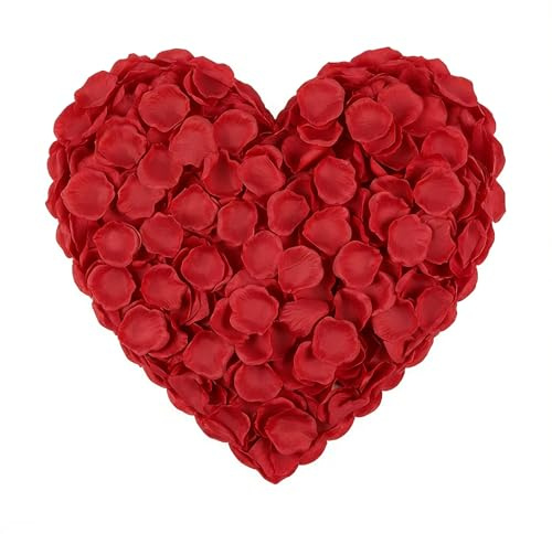Juego de 3000 petalos de rosa artificiales rojos para noche romántica para ella, pétalos de rosas para noche romántica, decoración del día de decoracion san valentin y boda, evento, fiesta, decoración