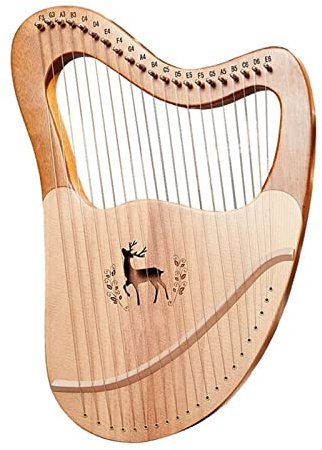 Leier-Set, Musik-Harfe, klein, 21 24 27 Saiten, Massivholz, Mahagoni, tragbares Instrument, Geschenk, Leier, Harfe für Anfänger
