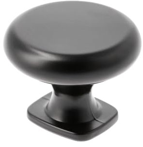 GTV - LORENA Ø 3,3 cm I Pomos para muebles con tornillos I Pomos para armario de cocina, tirador de puerta para cajones, tiradores para muebles I Negro mate