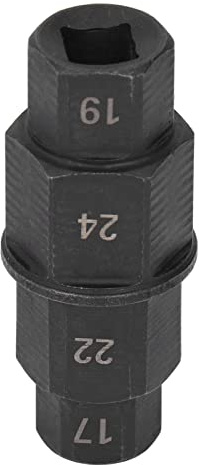 Outil à Axe Hexagonal 24Mm, clé à Douille, Démontage de Roue de Moto, 17 Clés Réglables (BLACK)