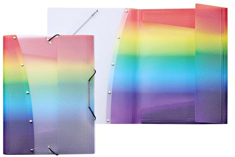 VELOFLEX 4442404 - Sammelmappe Rainbow Diamond, DIN A4, mit Gummizug, strapazierfähig, Jurismappe aus PP, Ordnungsmappe