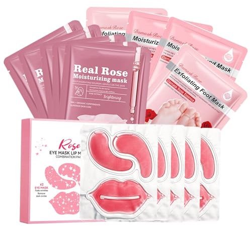 14PCS Skin Care Set,Spa Gift Set with Face Moisturizing Mask,Eye Mask,Lip Mask,Hand Mask,Foot Mask,Hydrating Face Mask Set,Skincare Gifts Set for Women