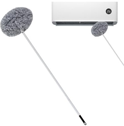 Piumino lungo pieghevole, con manico flessibile, piumetta estensibile, piumino per ventilatore da soffitto, spolverino ad alta portata, strumento per spolverare luoghi alti