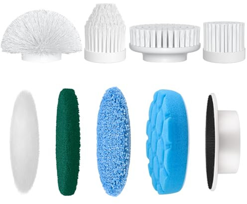 8 Replacement Brush Heads for Household and Car Cleaning for Electric Cleaning Brush Household, Joint Cleaner for Bathroom ECB-881/ECB-882