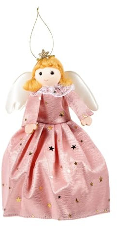 Cabilock 5st Baumwipfelpuppe Christbaumschmuck Feengeschenke Für Mädchen Weihnachtsdekoration Zum Aufhängen Süße Weihnachtsdekoration Weihnachtsengel-baumschmuck Fee Engel Figur Stoff Rosa