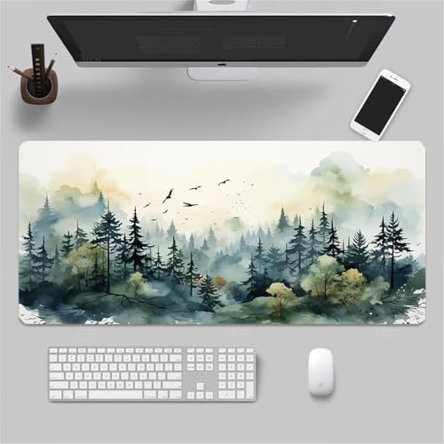 Cekog XXL Large Mouse Mat 23.6x11.8x0.12 inch Gaming Mouse Pad,Inked Woods Extended Mouse Pad,Desk Protector Mat with Anti-Slip Base,Mousepad Improved Precision and Speed for Home Office Gaming Room