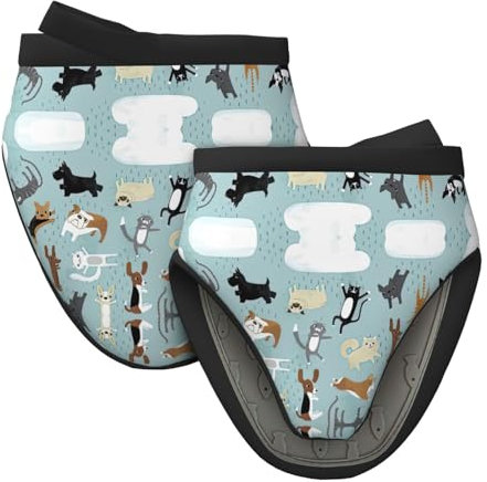 Lot de 2 mini gants de cuisine en silicone résistants à la chaleur Motif chats et chiens