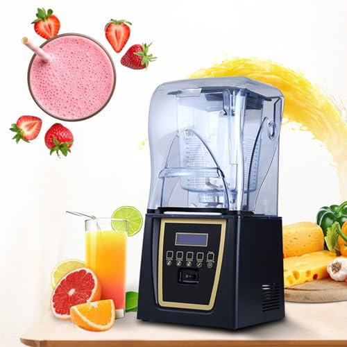 Mixeur Professionnel Ultra Silencieux Avec BoîTier Insonorisé, Lames Autonettoyantes 4D Pour Piler La Glace, Smoothies Et PuréEs, Mixeur De Comptoir Professionnel,220V
