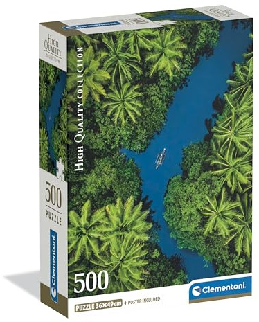 Clementoni Puzzle Collection - Tropical Aerial View 500 Stücke, Compact Box - Puzzle für Erwachsene 14-99 Jahre, Geschenk für Mann und Frau, Made in Italy, 35592
