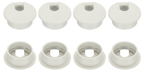 PATIKIL 35mm Desk Grommet, 8pcs Desk Cord Hole Cover Desk Cable Hole Grommet Cover Sturdy ABS Plastic Round for Cables Cabinets Desktop Equipment Wiring Organizing,U-Shaped, Grey