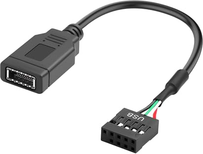 JSADZKJ Carte mère 9 Broches vers USB 2.0 9 Broches Femelle vers Type E - Adaptateur USB 2.0 pour Disque Dur Interne d'ordinateur (9 Broches vers Type E)