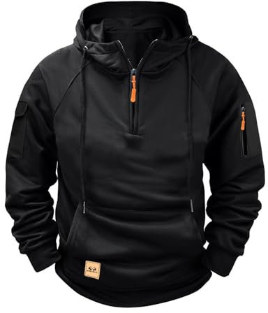 Mens Sweatshirt Multipack Fashionable Casual Semi-zippered Front Sweatshirt Long Sleeve Sports Drawstring Pullover Loose Fit Comfy Hoodie Shirts Outdoor Fitness