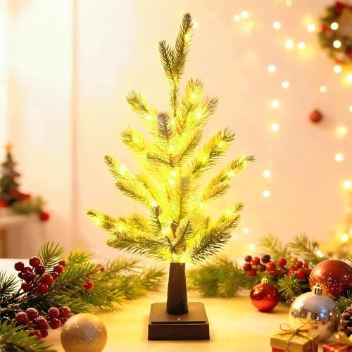 Weihnachtsdeko Lichterbaum Für Innen Weihnachtsbaum mit 60 LEDs & Timer, Weihnachten deko LED Baum Lichter mit Schnee Weihnachten Lichterbaum Für Weihnachtsdeko Tisch, USB & Batterie